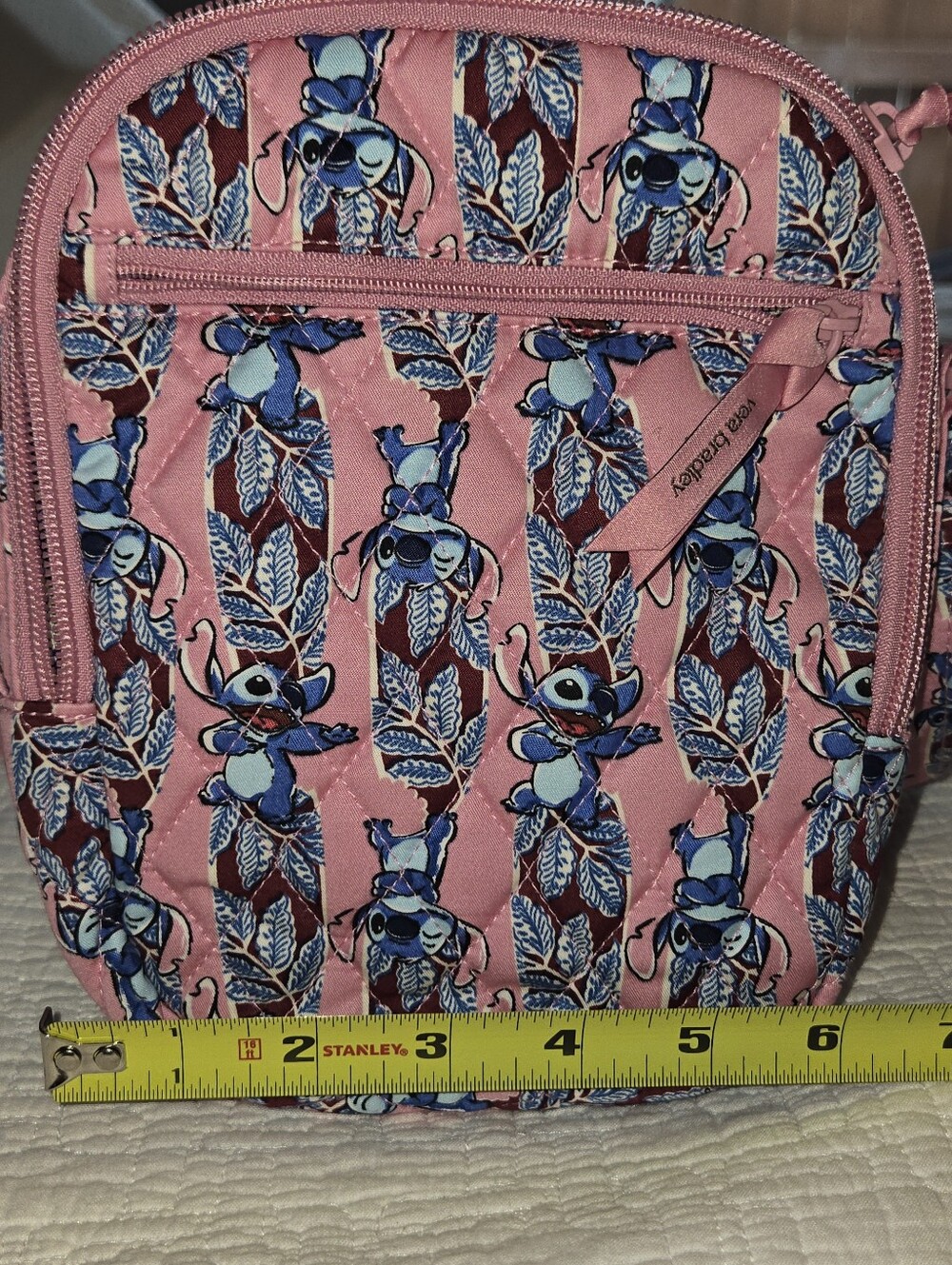 Vera Bradley Pink Disney Stitch Quilted Crossbody Bag, 4 Pockets - Picture 4 of 10